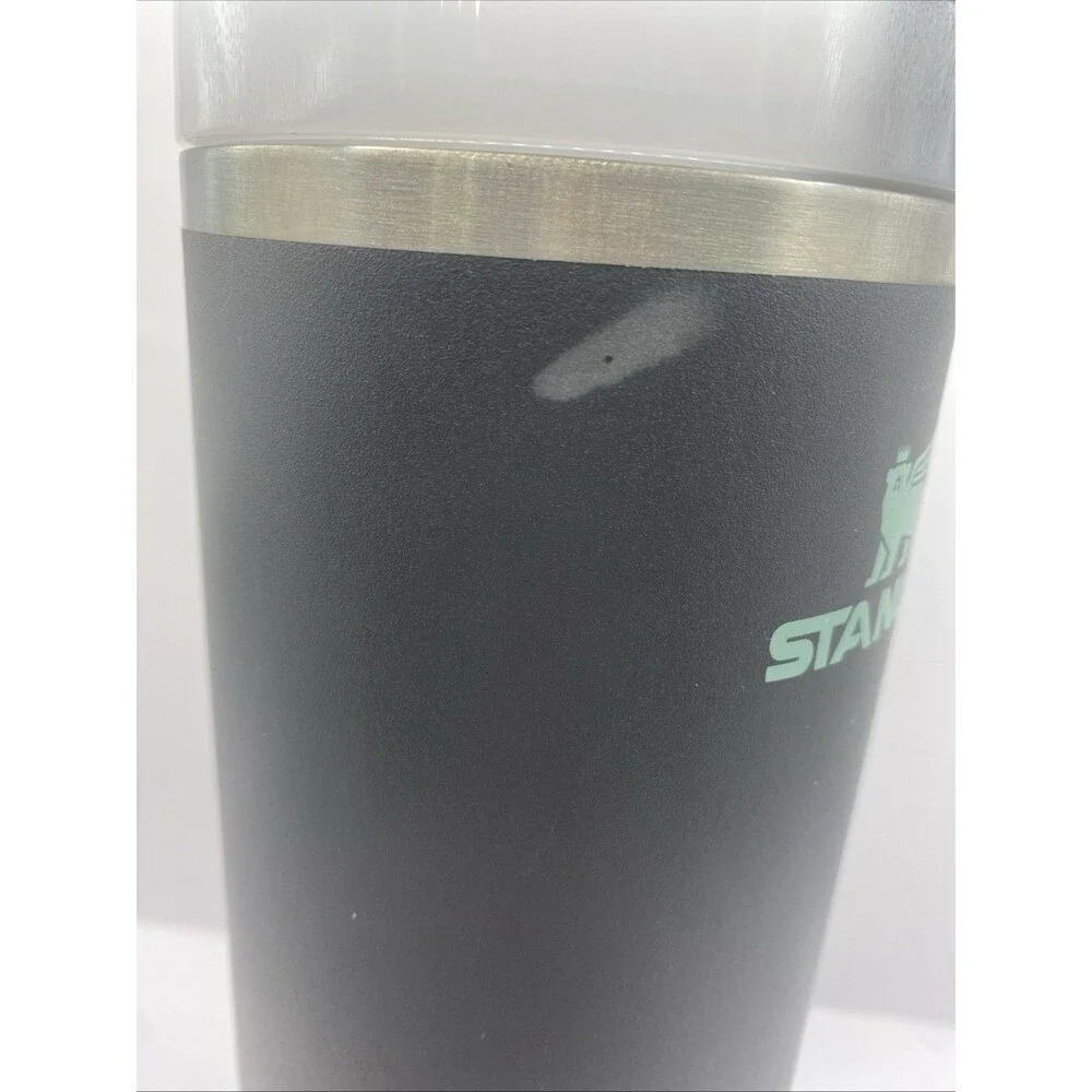 Stanley 40 Oz Stainless Steel Tumbler Charcoal W/ Logo & Straw - See Pics